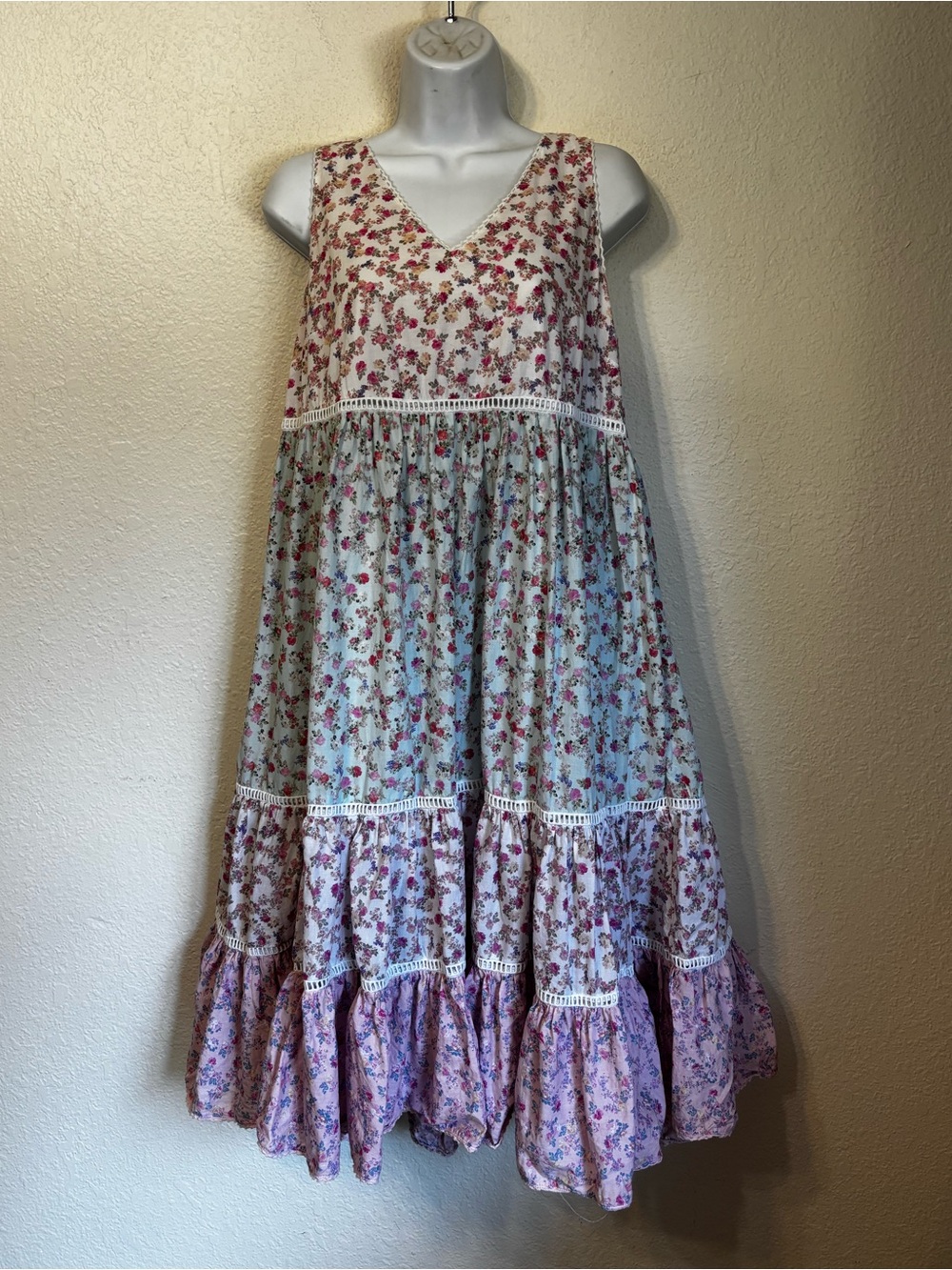 LoveShackFancy x Target Camille Ditzy Floral Tiered Midi Dress Medium